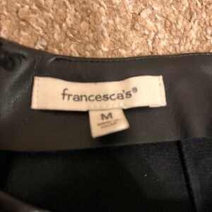 Francesca's Black vegan leather skort